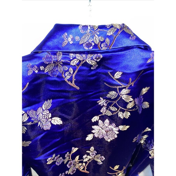 Pretty littleThing Women’s Oriental Dress Size 8 Blue Floral With Belt Going Out - Picture 9 of 12